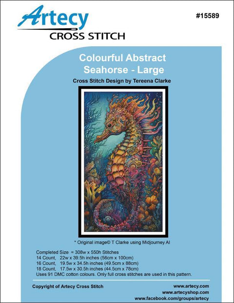 Colourful Abstract Seahorse/Large (Artecy)