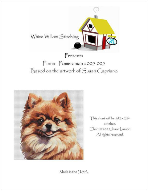 Fiona - Pomeranian (White Willow Stitching)