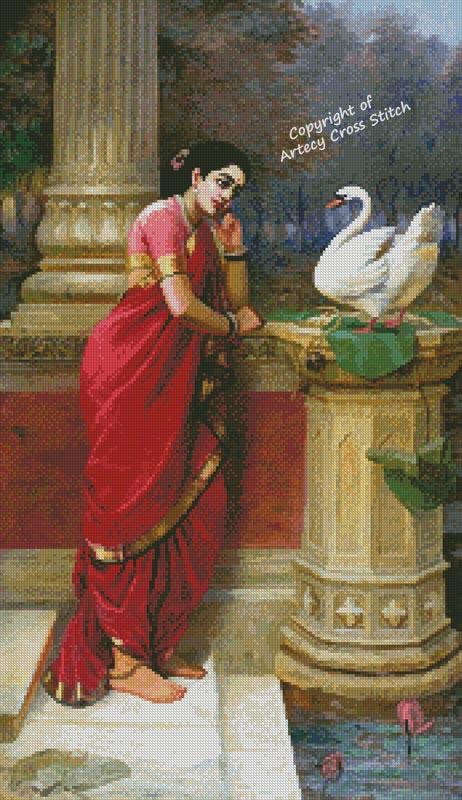 Damayanti talking to the Royal Swan about Nala (Artecy)