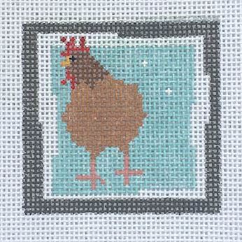 Hen - Blue Background