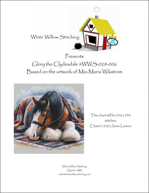 Glory the Clydesdale (White Willow Stitching)