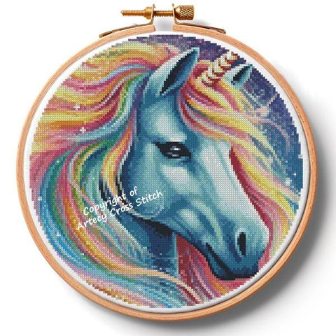 Cute Rainbow Unicorn 2 Hoop/Large (Artecy)
