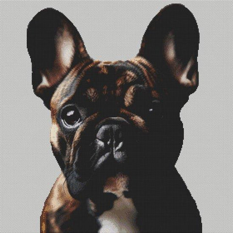 Brindle French Bulldog 2 (White Willow Stitching)