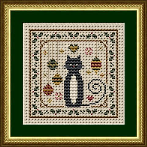 Cat Tales Collection - Cat with Holly and Ornaments (Happiness is HeartMade)