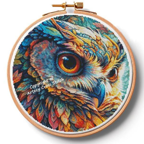 Colourful Abstract Owl Hoop/Extra Large (Artecy)