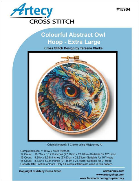 Colourful Abstract Owl Hoop/Extra Large (Artecy)