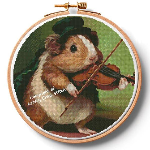 Guinea Pig Playing Violin Hoop/Extra Large (Artecy)