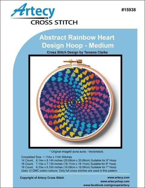 Abstract Rainbow Heart Design Hoop/Medium (Artecy)