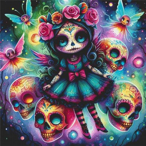 Sugar Skull Fairy (White Willow Stitching)
