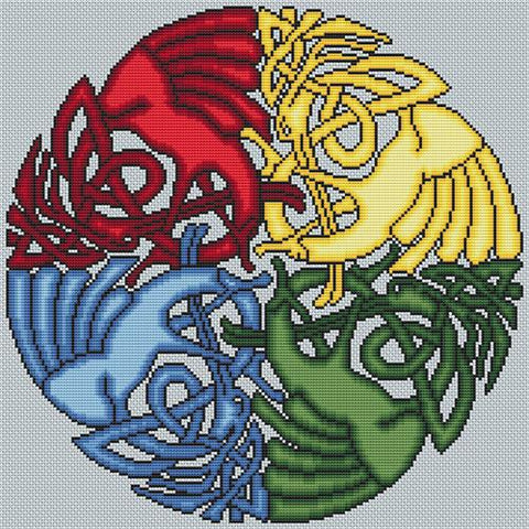 Cardinal Cranes Knotwork (Artists Alley)