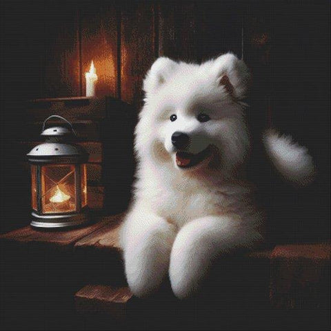 Samoyed Puppy (White Willow Stitching)