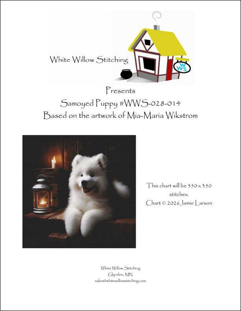 Samoyed Puppy (White Willow Stitching)