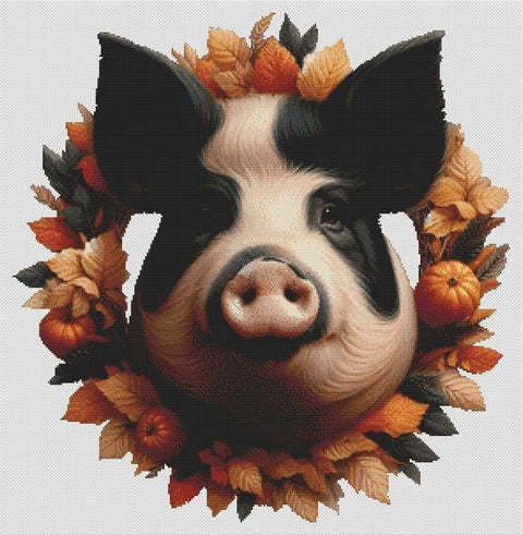 Autumn Pig (White Willow Stitching)