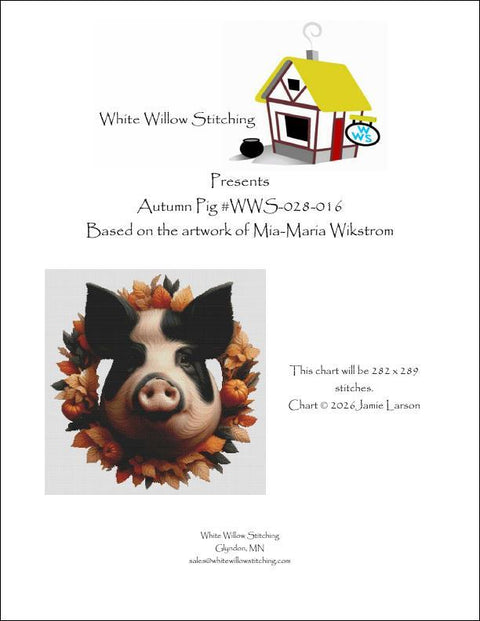 Autumn Pig (White Willow Stitching)
