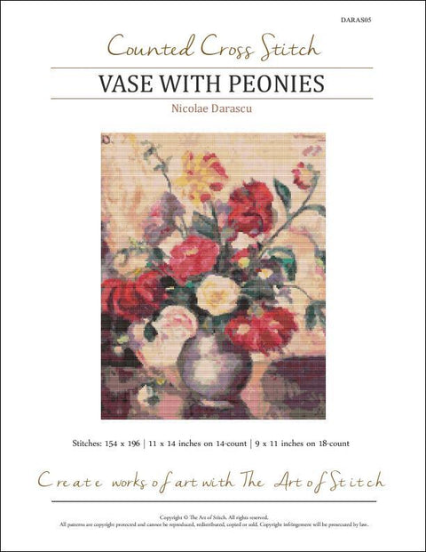 Vase with Peonies (Art of Stitch)