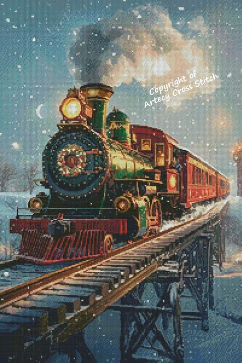 Christmas Train at Night (Artecy)