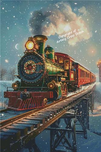 Christmas Train at Night/Large (Artecy)