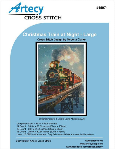 Christmas Train at Night/Large (Artecy)
