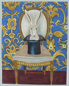White Rabbit (blue background)