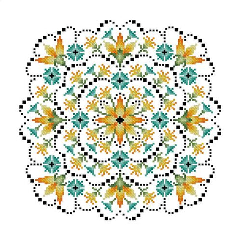 Colorful Mandalas Fire Flowers (Kitty & Me Designs)