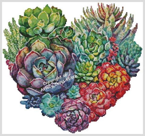 Rainbow Succulent Heart (Artecy)