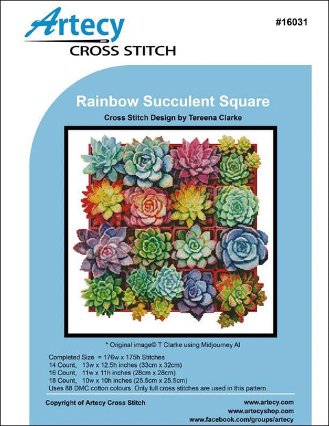 Rainbow Succulent Square (Artecy)