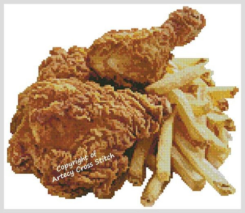 Fried Chicken and Fries (Artecy)