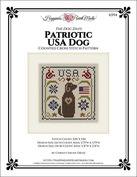 Dog Days Collection - Patriotic USA Dog (Happiness is HeartMade)