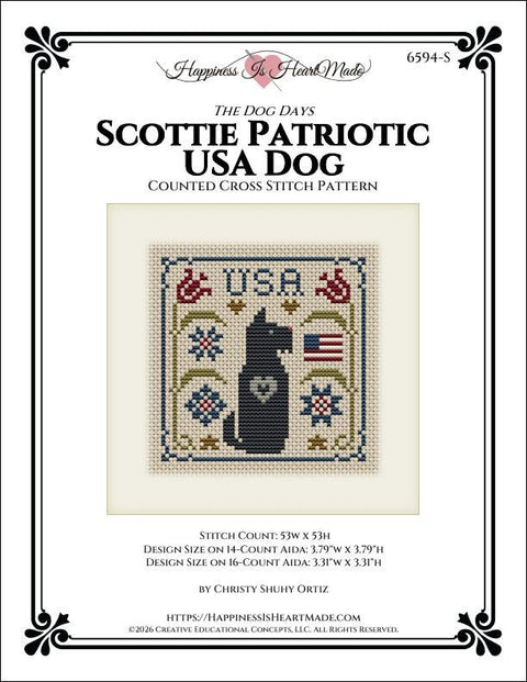 Dog Days Collection - Scottie Patriotic USA Dog (Happiness is HeartMade)