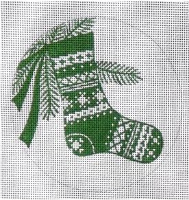 Stocking Ornament - Green