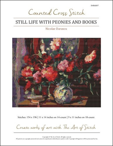 Still Life with Peonies and Books (Art of Stitch)