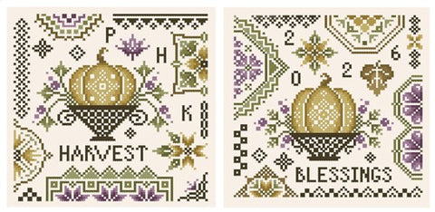 Harvest Blessings Quaker Samplers (Kitty & Me Designs)