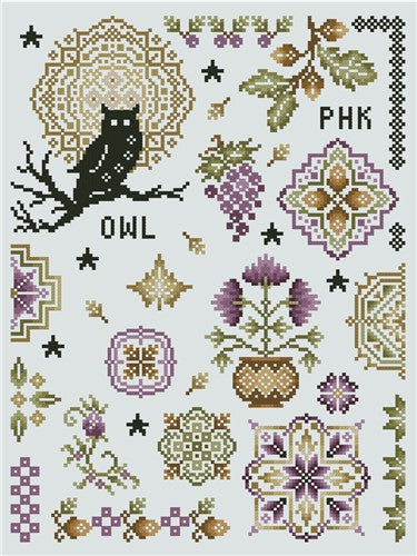 Starry Autumn Night Quaker Sampler (Kitty & Me Designs)