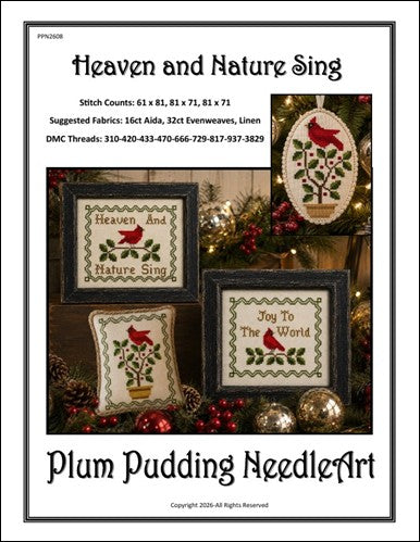 Cardinal Ornaments. Heaven and Nature Sing (Plum Pudding NeedleArt)