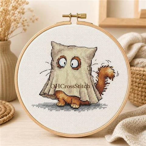 Ghost Cat (OHCrossStitch)