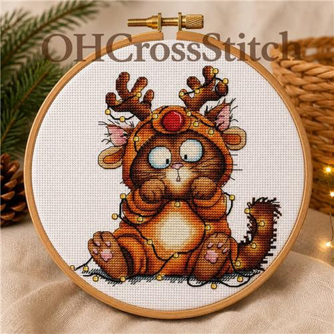 Reindeer Cat (OHCrossStitch)
