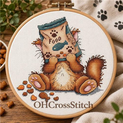 Cat Food Thief (OHCrossStitch)