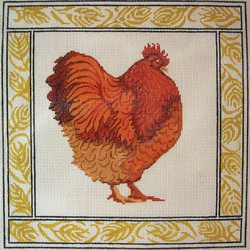 Fat Red Hen w/Border