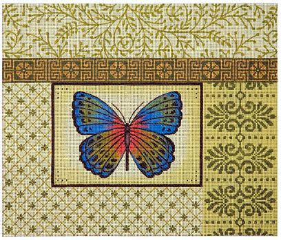 Green Butterfly with Patterns
