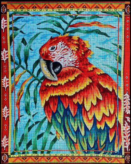 Scarlet Macaw (w/border)