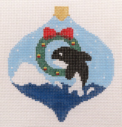 Whale w/Wreath Bauble