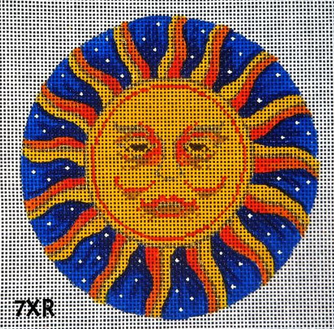 Sun & Stars/ Cobalt Blue Background
