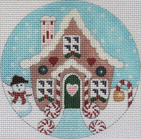 Gingerbread House w/Snowman Ornament (PLD Designs)
