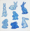 Chinoiserie Bunnies/Blues (Kate Dickerson)