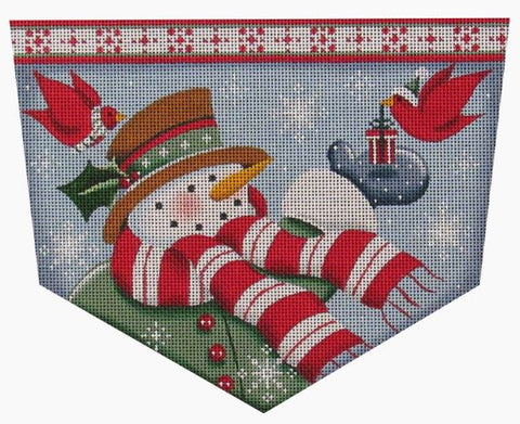 Cardinal Snowman Stocking Cuff