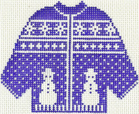Blue Snowman Sweater (Silver Needle)