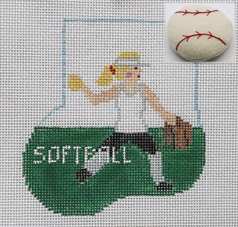 Softball Girl w/Softball
