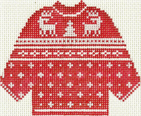 Red Reindeer Sweater (Silver Needle)