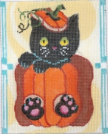Black Cat in Pumpkin