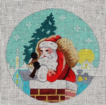 Santa Climbing into Chimney/Full Moon